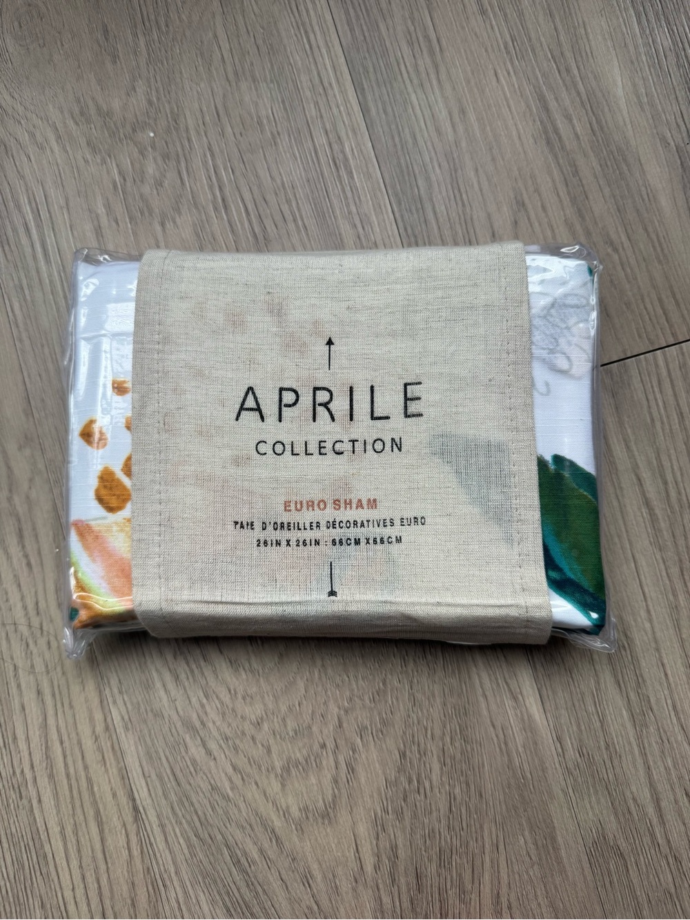 Anthropologie Aprile Collection Floral Cotton Sham in Green and Cream - Picture 3 of 6